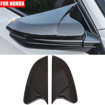 Siyah Yan Dikiz Kapı Kanat Ayna Kapağı Trim Kapak Kabuk için Fit Honda Civic 10th 2016 2017 2018 2019 2020