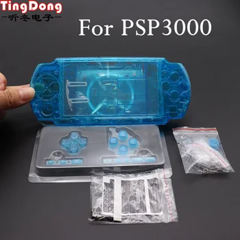 Siyah kırmızı mavi beyaz Renk Tam Konut Shell Faceplate Kılıf Onarım Değiştirme Sony PSP 3000 Konsol Kabuk Düğmeleri ile