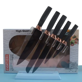 Siyah mutfak ev butik net kırmızı sıcak paslanmaz çelik şef bıçağı