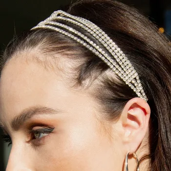 Stonefans Moda Taklidi Çok Zincirli Kafa Bandı Takı Kadınlar için El Yapımı Kristal Gelin Kafa Bandı Düğün saç aksesuarları