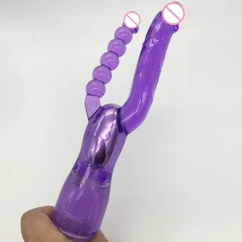 Su geçirmez Çift Titreşimli Vajinal Anal Yapay Penis vibratör masaj aleti Yetişkin Seks Oyuncak Kadınlar için Eşcinsel Seks Ürünleri Anal Oyuncaklar Penis