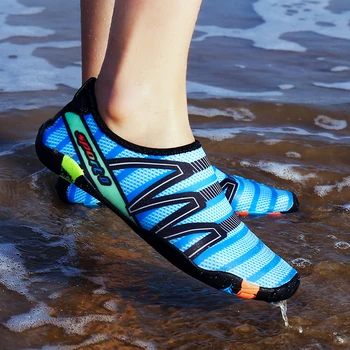 Sıcak Satış Mavi Yüzme Ayakkabı Erkekler Çabuk Kuruyan Moda Kayma Aqua Sneakers Açık spor ayakkabılar Adam Plaj Yalınayak sepet homme