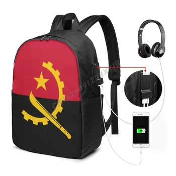 Sırt çantası Angola Bayrağı Angola Ülke Haritası BU BENİM DNA Fanlar Öğrenci Schoolbag Seyahat Rahat Dizüstü Sırt Çantası Unisex