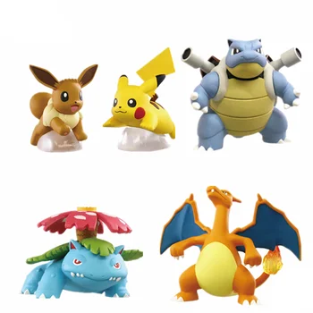 TAKARA TOMY Hakiki Gacha Pokemon Pikachu, Eevee, Venusaur, Blastoise Dekorasyon Oyuncak