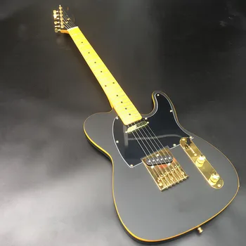 TL Elektrik Gitar Maun Gövde Akçaağaç Boyun Akçaağaç klavye Siyah Mat Finish Özelleştirilebilir