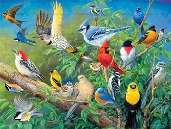 Tam Matkap Elmas Boyama Kuş Ev Dekorasyon Çapraz Dikiş Nakış Mozaik Hayvan Ağacı Elmas Sanat Dekorasyon