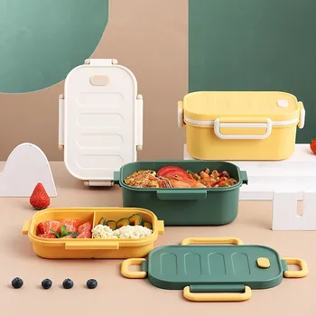 Taşınabilir yemek kabı Mikrodalga Çok katmanlı Gıda Sınıfı PP Kalın sızdırmaz Termal Yalıtım Okul Ofis mutfak gereçleri