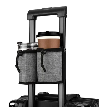 Taşınabilir İçecek Caddy Çantası Tutun İki Kahve Kupaları bavul kolları Gezgin Aksesuarı-Erkekler Kadınlar Bagaj seyahat tipi kupa Tutucu
