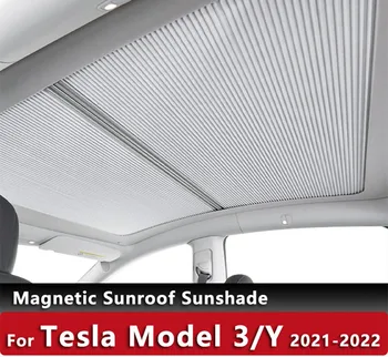 Tesla Modeli 3 Model Y 2018-2022 Geri Çekilebilir Güneşlik Sunroof Kapak Çatı Güneşlik Sunroof Yalıtım Aksesuarları Güneş Tonları