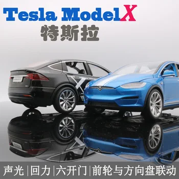 Tesla Modeli X 1/20 Ölçekli Diecast Alaşım Geri Çekin Araba Koleksiyon Oyuncak Çocuklar için Hediyeler