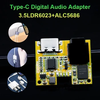 Tip-C Dijital Ses Adaptörü 3. 5LDR6023+ALC5686 Şarkıları Dinlemek Şarj 2 İn1 Dijital Ses Decode Kurulu PCBA Modülü
