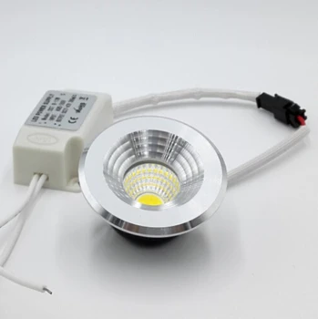 Toptan fiyat COB 5W Sıcak Soğuk Beyaz mini Kısılabilir gömme led dolap ışığı Led downlight AC85-265V
