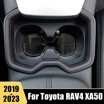 Toyota için RAV4 XA50 2019 2020 2021 2022 2023 RAV 4 Hibrid Paslanmaz Çelik Araba Su Bardağı Yuvası Kapak Kaymaz Mat ped Aksesuarları
