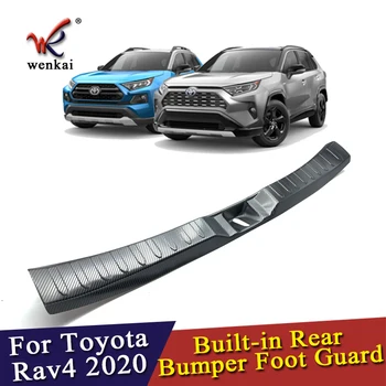 Toyota için Rav4 2019 2020 Aksesuarları Paslanmaz Çelik İç Arka Tampon Ayak Plakası Bagaj Kapağı Trim İtişme Koruma Sticker