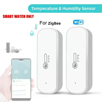 Tuya Wifi Sıcaklık Nem Sensörü Tuya / yaşam Higrometre Termometre Alexa Kapalı Monitör Çalışma Ev F0k0