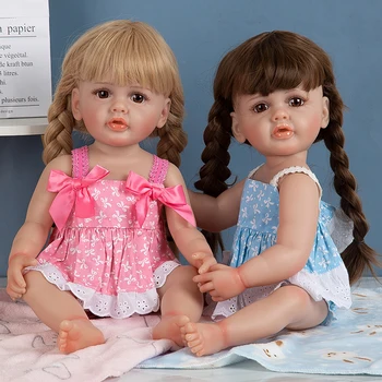 Twins 55 CM Yumuşak Tam Silikon Yeniden Doğmuş Bebek oyuncak bebekler Gerçek Dokunmatik Betty Bitmiş Bebe oyuncak bebekler çocuklar için doğum günü hediyesi