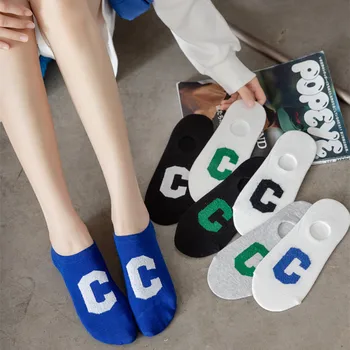 Tüp Pamuklu Çoraplardaki Yeni C Harfi Kore Trendi Moda Basit Stil 2022