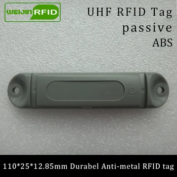 UHF RFID anti-metal etiket 915 mhz 868 mhz M4QT EPCC1G2 6C 110*25*12.85 mm dayanıklı ABS çorap rafları akıllı kart pasif RFID etiketleri