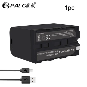 USB Iutput NP-F970 NP NP-F960 F960 F970 6000mah Pil için LED Şarj Göstergesi ile Sony F960 PLM-100 CCD-TRV35 MVC-FD91 MC