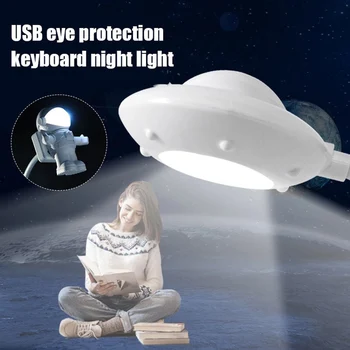 USB Powered Gece Lambası Astronot Şekli Okuma Klavye masa lambası led ışık Bilgisayar Dizüstü PC İçin Aydınlatma Alanı Severler