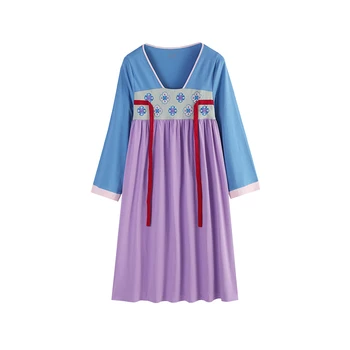 Ulusal Tarzı Ev Giyim Sonbahar ve Kış Orta Kalın Saf Pamuk Dunhuang Boyama Antik Stil Ceket ve Elbise Pijama