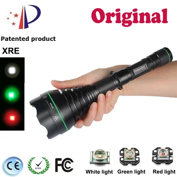 UniqueFire 1508-67mm XPE/XRE/XPG LED el feneri zumlanabilir lamba yeşil/kırmızı/beyaz ışık kamp, avcılık, Acil durum