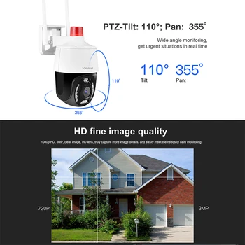 VStarcam CS668 akıllı 3MP HD açık güvenlik kamera daha fazla ışık WiFi su geçirmez toz geçirmez akıllı ev gece görüş telefon App