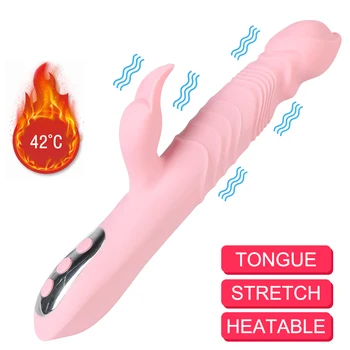 Vajina Klitoris Stimülasyon Vibratör Değnek ısıtmalı Teleskopik Yapay Penis Vibratör Kadınlar için Seks Oyuncakları Yetişkin Ürünleri