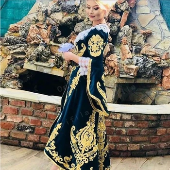 Vestidos De Novia Kosova Arnavut Kaftan Abiye 2021 Uzun Kollu Aplike Robe De Soirée De Mariage Balo Abiye