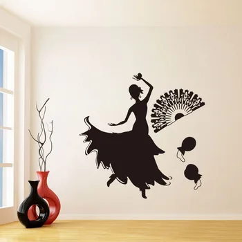 Vinil Duvar Çıkartmaları İspanyol Dansçı Duvar Çıkartmaları Sanat Oturma Odası Duvar Dekor Posteri Desen Duvar Kağıdı Ev Dekorasyon
