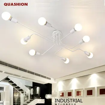 Vintage tavan ışık demir çoklu çubuk yaratıcı Retro kişilik Luminaria endüstriyel Led ev aydınlatma armatürü tavan lambası