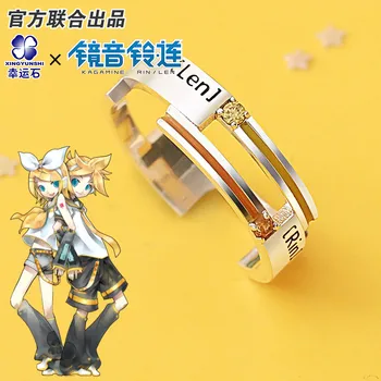 Vocaloid Kagamine Rin Len Anime Yüzük Erkekler için/kadınlar 925 ayar gümüş Hatsune Miku Aksiyon Figürü Cosplay Yeni Moda Hediye
