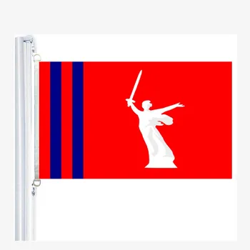 Volgograd Oblast bayrakları 90 x 150 cm, %100 Polyester, Dijital Kamyon