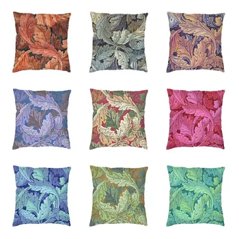William Morris Acanthus Çiçek Desen Yastık Kapakları 45x45 cm Polyester Vintage Tekstil Atmak Yastık Kılıfı için Kanepe Dekorasyon