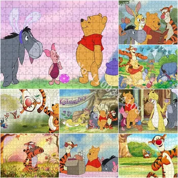 Winnie The Pooh Tigger Piglet Yapboz Bulmacalar 300/500/1000 Adet Disney Karikatür Bulmacalar Çocuk Erken Eğitim Bulmaca Oyuncaklar Hediye