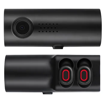 X1 2 in 1 Sürüş Kaydedici Video Kayıt Kamera + TWS kablosuz bluetooth Kulaklık Kulaklık, Mstar 8336, 130 Derece Geniş Açı,
