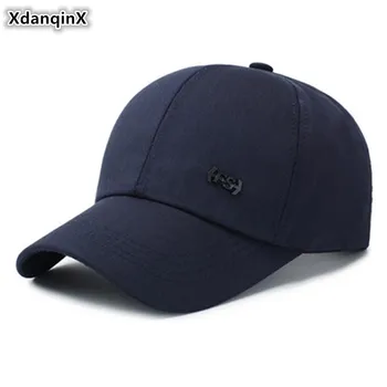 XdanqinX Orta Yaşlı Yaşlı erkek Pamuk Beyzbol Kapaklar Basit Mektup Spor Kap Kemik baba şapkası Ayarlanabilir Kafa Boyutu Ördek dil kapağı