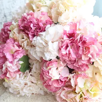 Yapay Sahte Çiçek Ev Masaüstü Dekor İpek Ortanca Gelin Buketi Cafe Parti Ev Düğün Dekor Vazo Çiçek Düzenleme