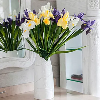 Yapay çiçekler Düğün için Yapay Süslemeleri Gerçek Dokunmatik Iris Sahte Çiçekler Ev Dekorasyon Parti Malzemeleri
