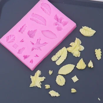 Yaprakları Şekilli silikon kalıp Şeker Kek dekorasyon kalıbı Pişirme Sugarcraft Fondan Kalıp 3D