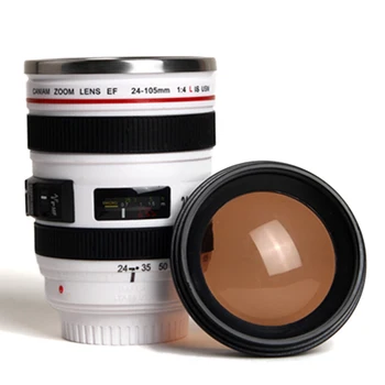 Yaratıcı 400 ML SLR Kamera Lens Fincan Yaratıcı Paslanmaz Çelik Kahve Çay Seyahat Kupa Hediye Bardak Vakum Şişeler