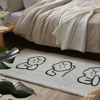 Yaratıcı Kedi Halı İskandinav Karikatür Halı Yatak Odası için kaymaz Başucu Alan Kilim Sevimli Yumuşak Zemin Mat Oturma odası masası Mat Dekor