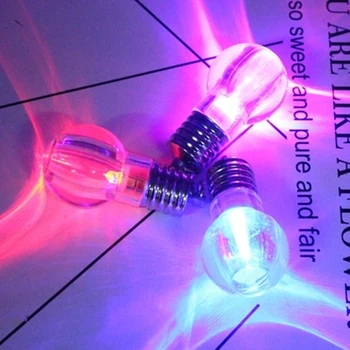 Yaratıcı renkli LED el feneri ışık Anahtarlık Mini ampul lamba anahtarlık ayrılabilir halka şeffaf lamba Torch Anahtarlık ev dekor sıcak