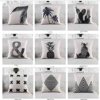Yastık Tropikal atmak yastıklar ananas dekoratif yastıklar kapak siyah beyaz dekoratif yastıklar kanepe