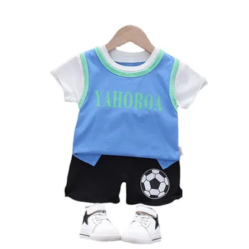 Yaz Bebek Moda Giysileri Çocuk Erkek Kız Mektup T Shirt Şort 2 adet / takım Toddler Pamuk Spor Çocuk Bebek Giyim