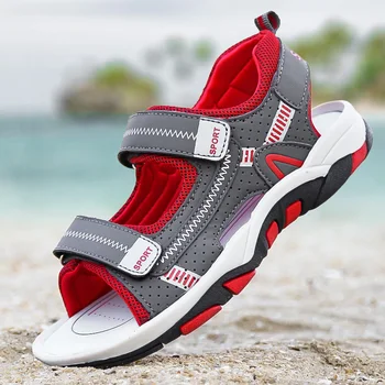 Yaz Erkek Ayakkabı Moda Açık Nefes Rahat Çocuk plaj ayakkabısı Burnu açık Sandalet Yürümeye Başlayan ve Büyük Çocuklar Boyutu 25-38