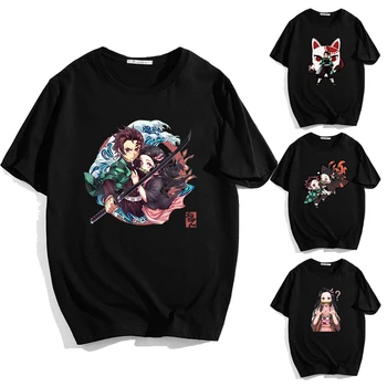 Yaz Erkek Çocuklar Anime iblis avcısı T Shirt Erkek Kimetsu Hiçbir Yaiba T-shirt Unisex Kısa Kollu Tee Üstleri Serin Streetwear Camiseta