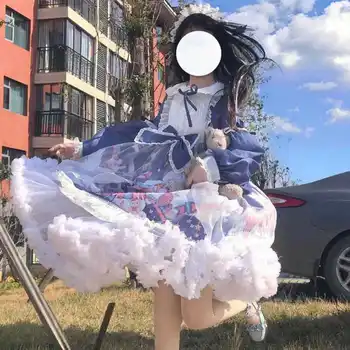 Yaz Lolita Etek Sevimli Öğrenci Kız Elbise Lolita İki Boyutlu Takım Elbise Noel Cadılar Bayramı Kostüm