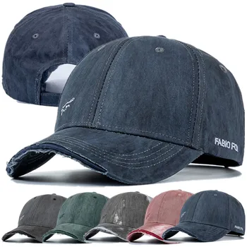 Yeni Unisex Vintage Delik Kap Pamuk Şapkalar Erkekler İçin Moda Tilki Yan Nakış beyzbol şapkası Kadın Açık Streetwear Şapka Kap