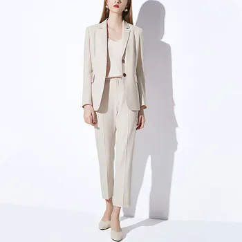 Yeni Varış Moda Klasik Kadın Blazer takım elbise Pantolon Resmi Ofis Bayanlar Kadın Iş Iş 2 Parça Set Custom Made